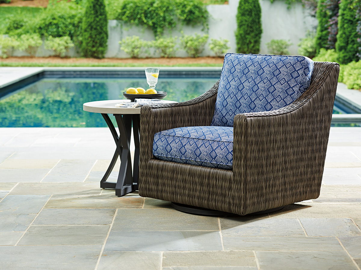 Cypress Point Ocean Terrace - Swivel Glider Lounge Chair - Dark Gray
