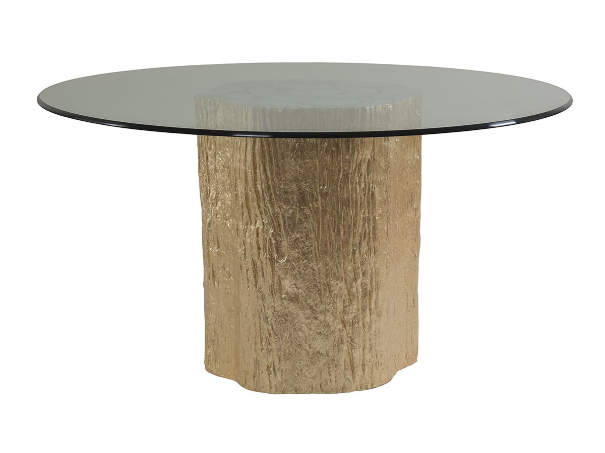 Signature Designs - Trunk Segment Round Dining Table With Glass Top