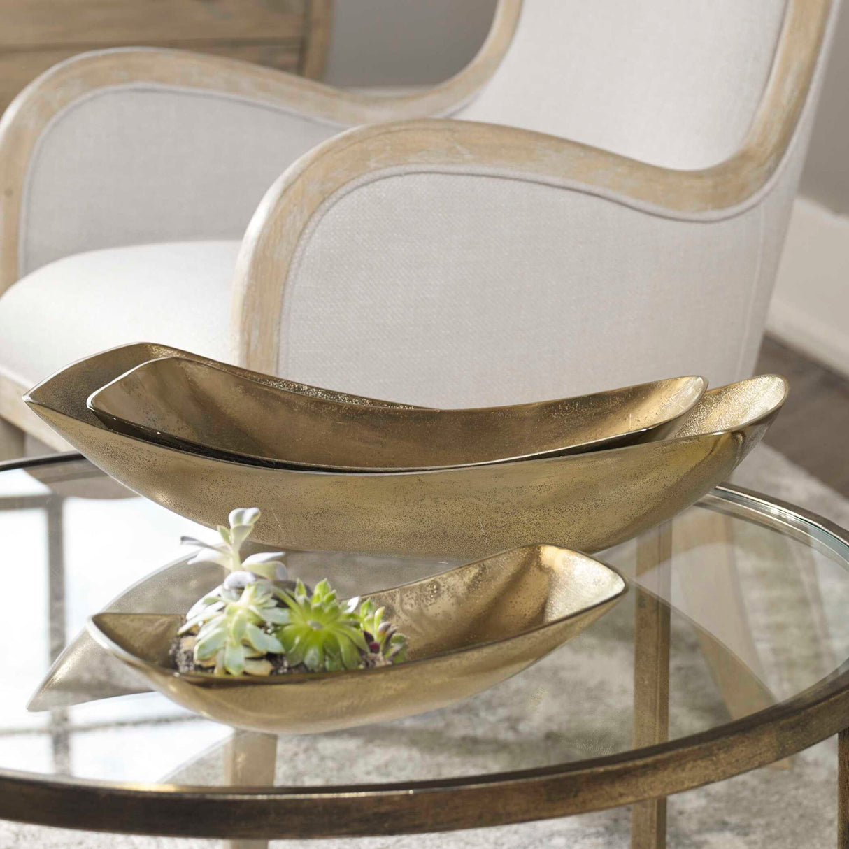 Anas - Bowls Set Of 3 - Antique Brass