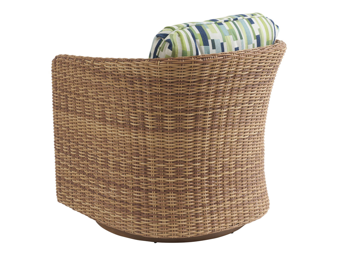 Palm Desert Poolside - Swivel Occassional Chair - Dark Brown / Green