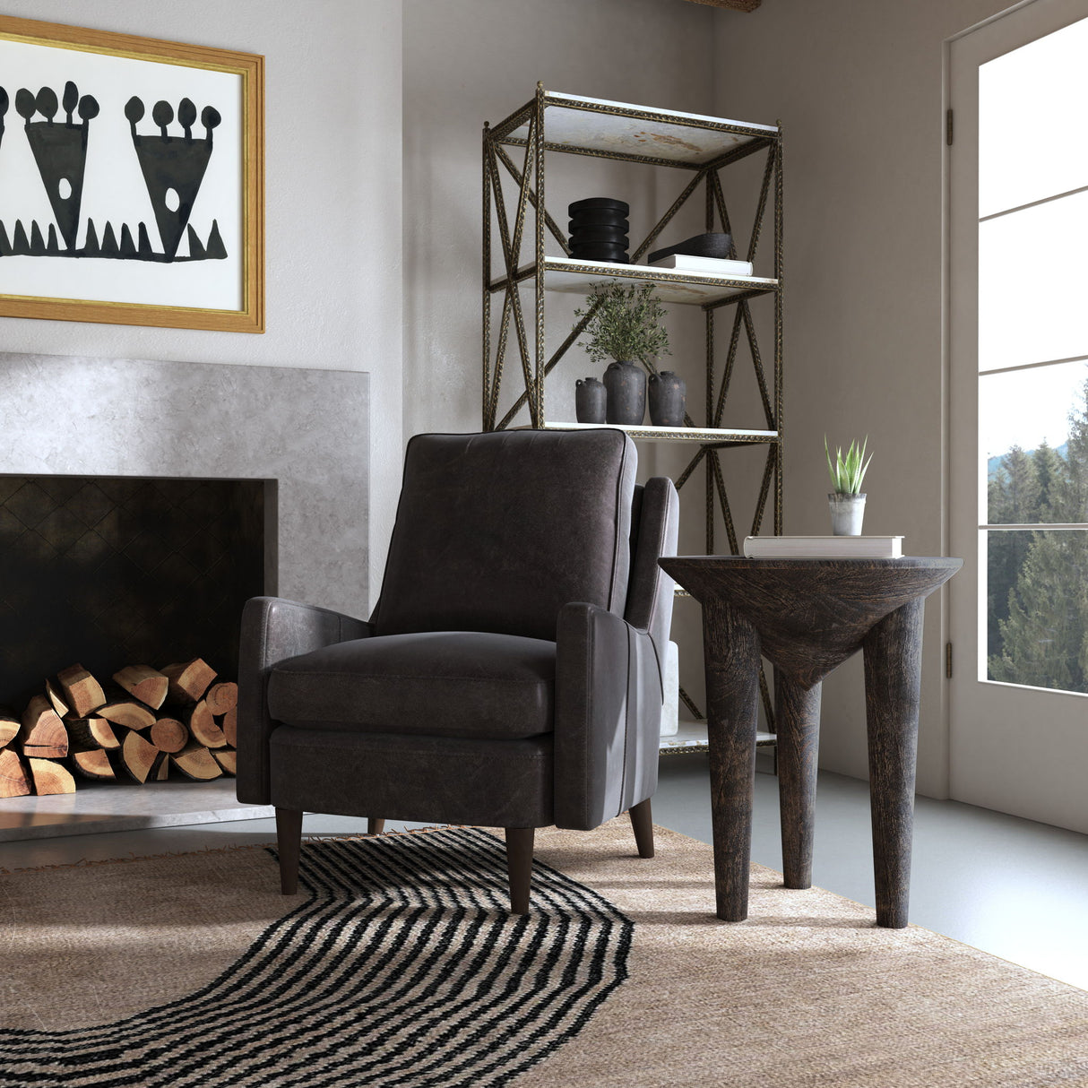 Commerce And Market - Pyramid Side Table - Dark Gray