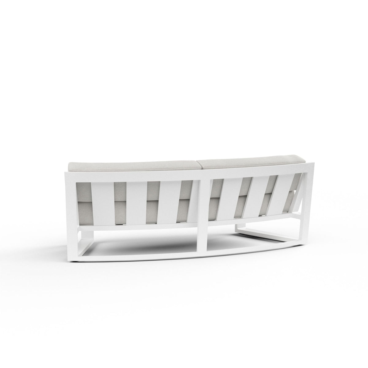 Newport - Curved Sofa, No Welt - Cast Silver / White