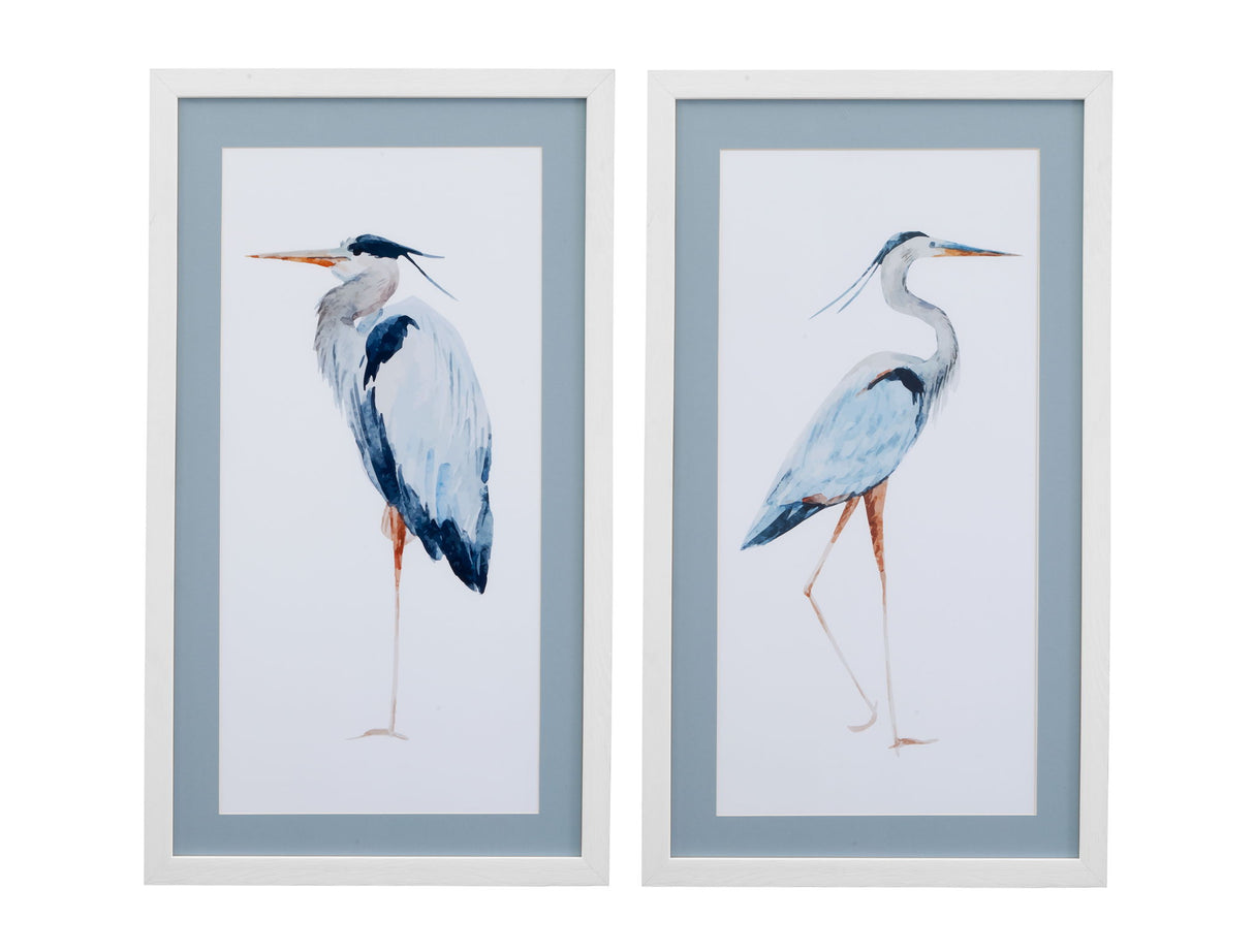 Heron I Framed Print - White
