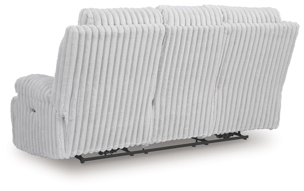 Rhines Falls - Reclining Power Sofa With Drop Down Table - Alloy