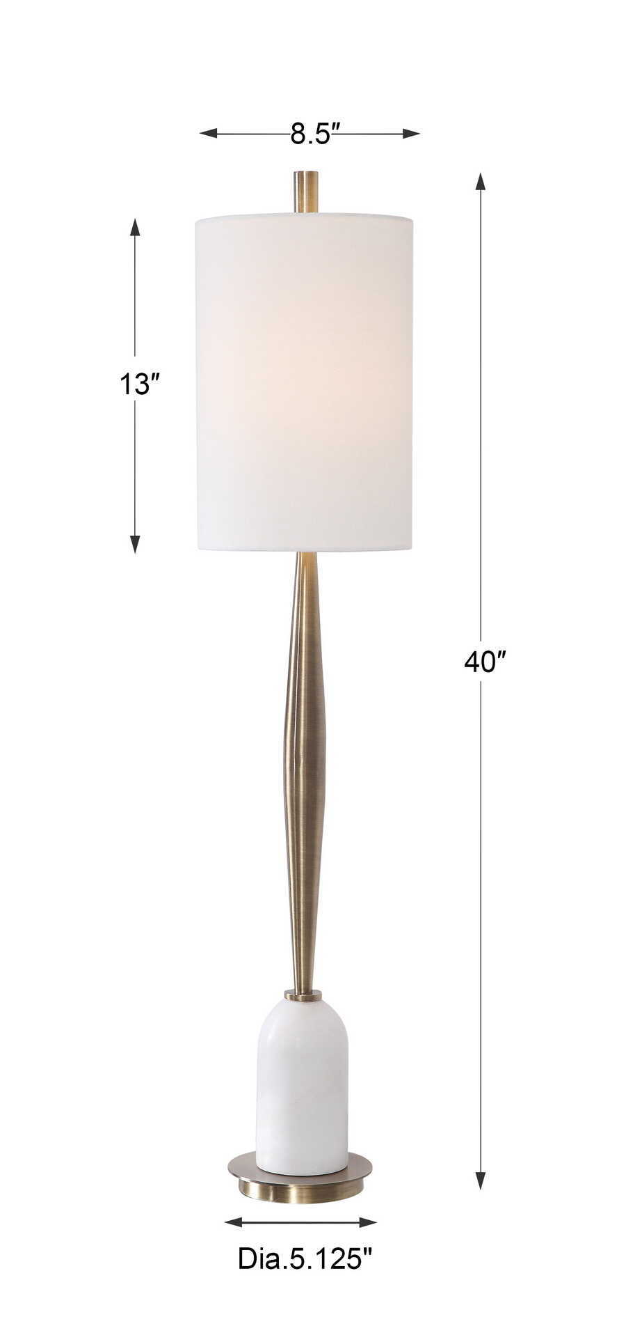 Minette - Mid-century Buffet Lamp - White