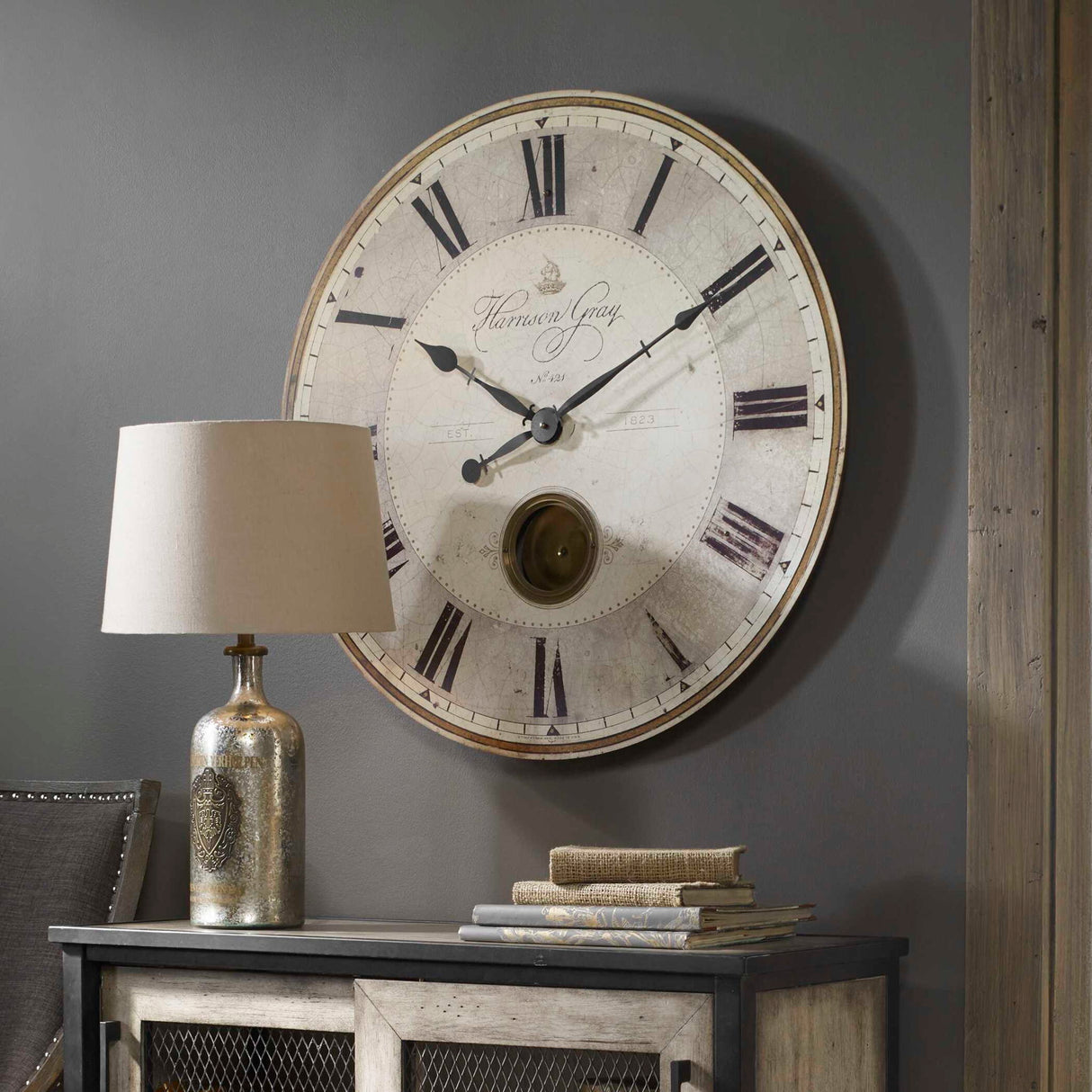 Harrison Gray - 30" Clock - Beige