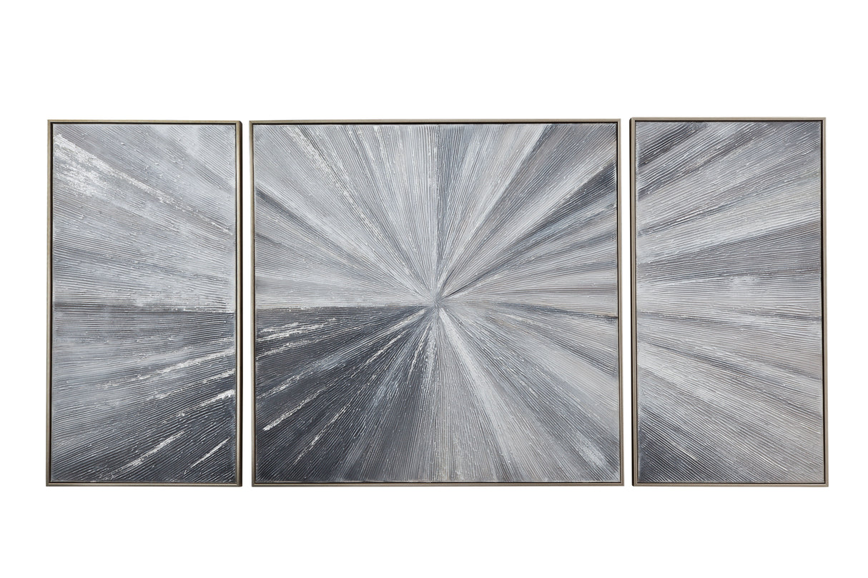 Cambric Canvas Art (Set of 3) - Dark Gray