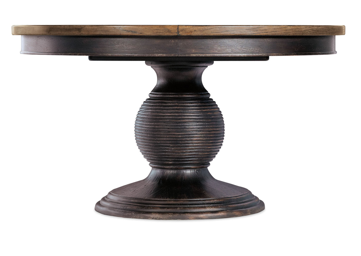 Americana - Round Pedestal Dining Table With One 22" Leaf