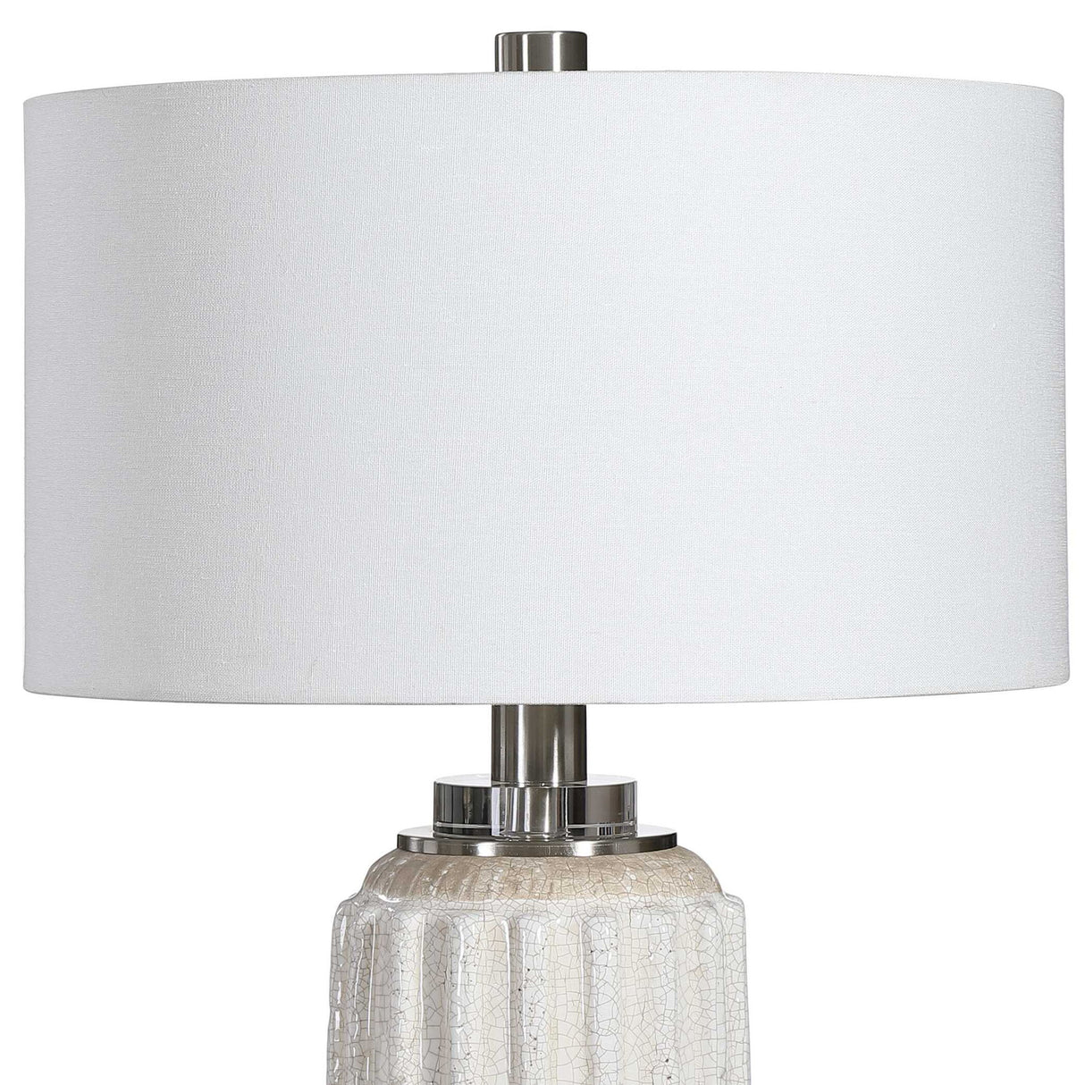 Azariah - Crackle Table Lamp - White
