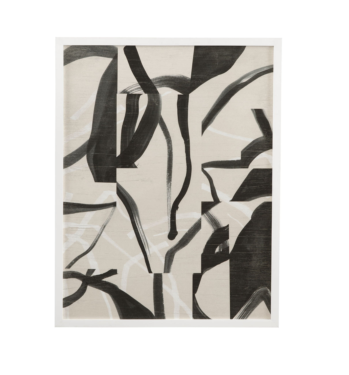 Ink Maze I Framed Print - Gray / Black