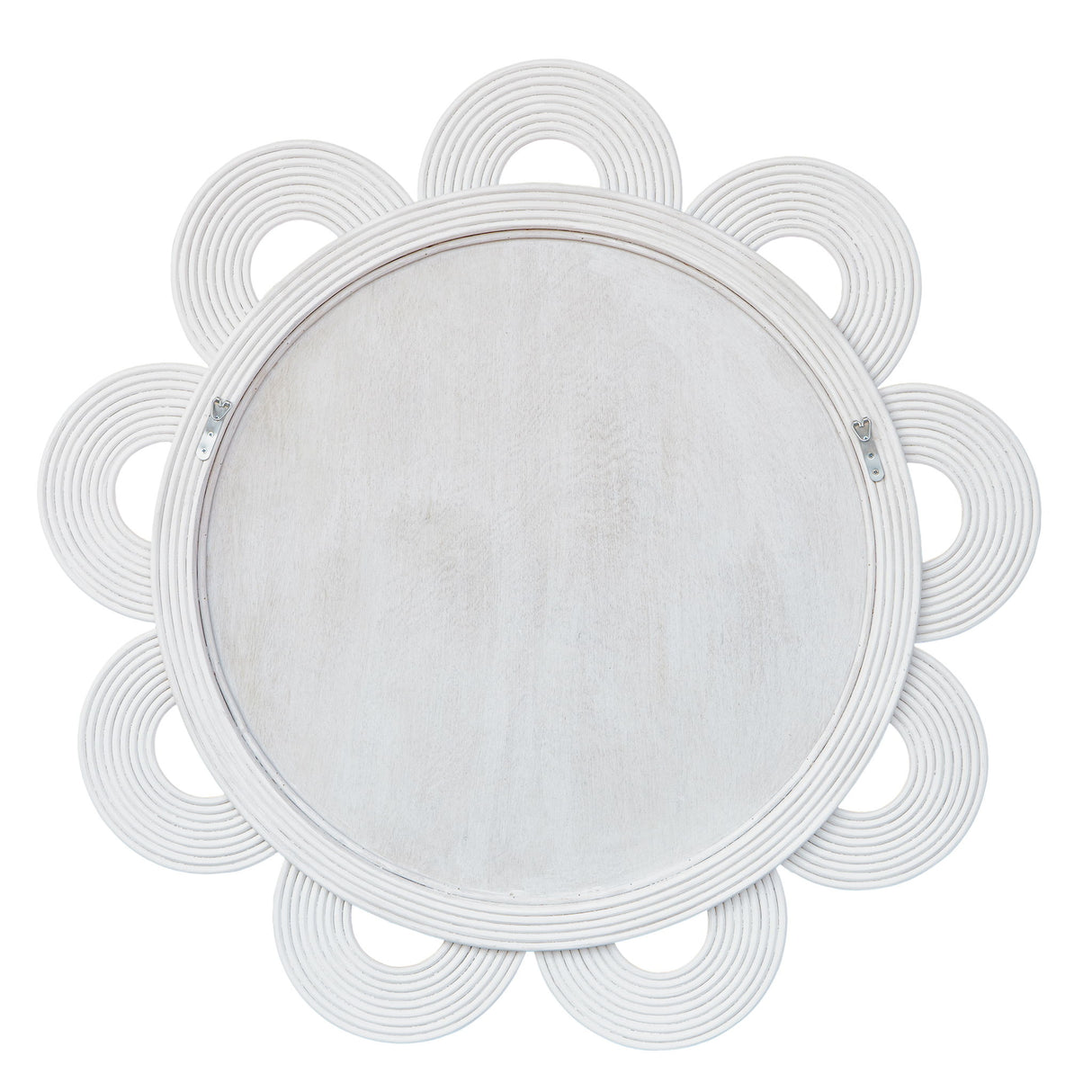 Clematis - Rattan Round Mirror - White