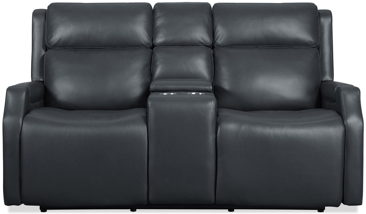 MS - Nelson Zero Gravity Power Console Loveseat With Power Headrests And Lumbar - Black