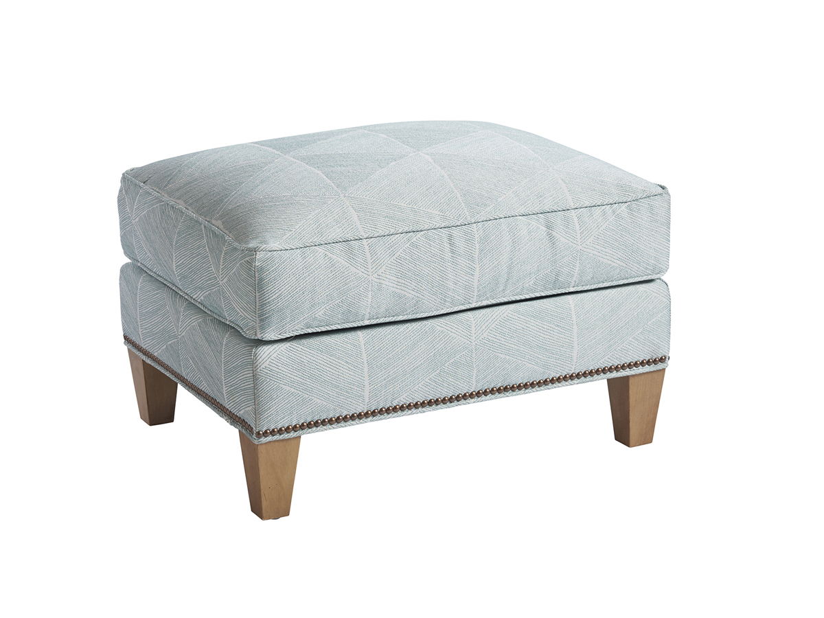 Barclay Butera Upholstery - Watermill Ottoman - Pearl Silver