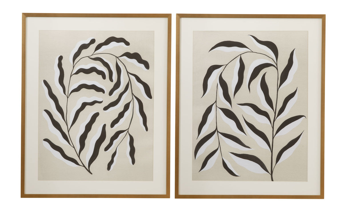 Emerging Weeds Framed Print (Set of 2) - Gray