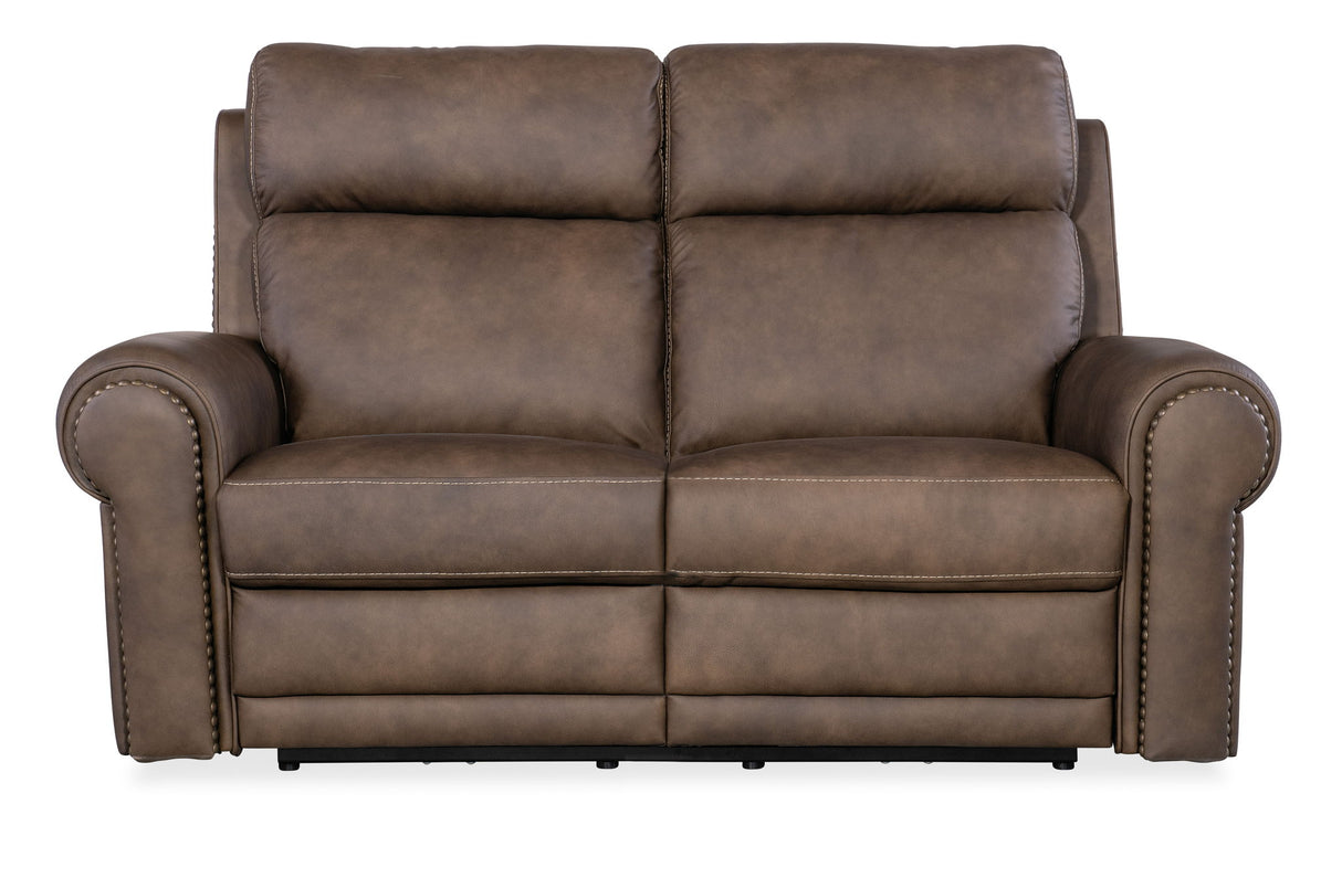 SS - Duncan Power Loveseat With Power Headrest & Lumbar - Dark Brown