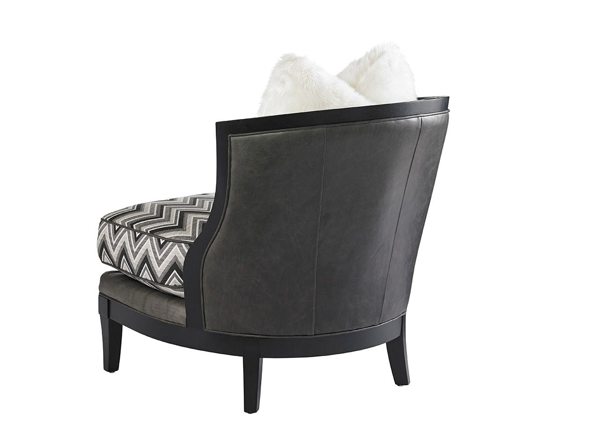 Lexington Leather - Garland Left Arm Facing Leather Chair - Dark Gray / Black