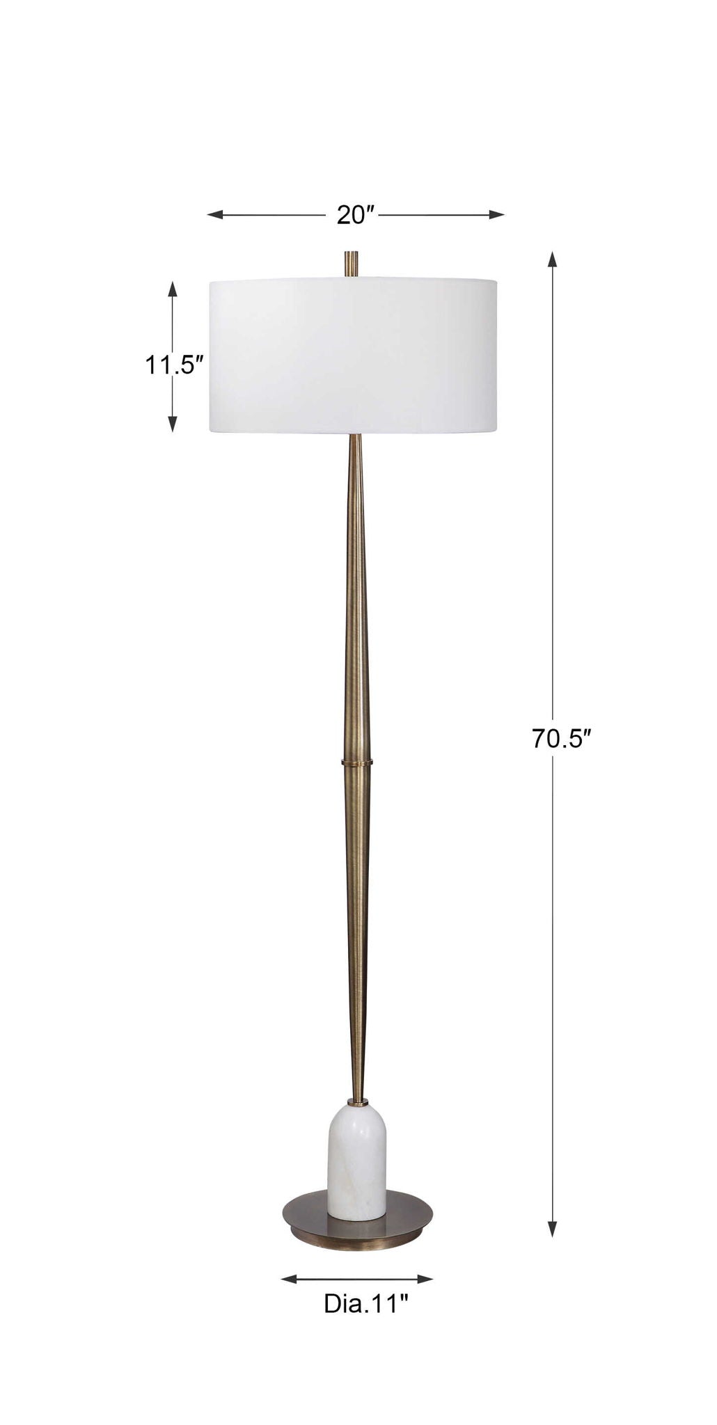 Minette - Mid-century Floor Lamp - Gold