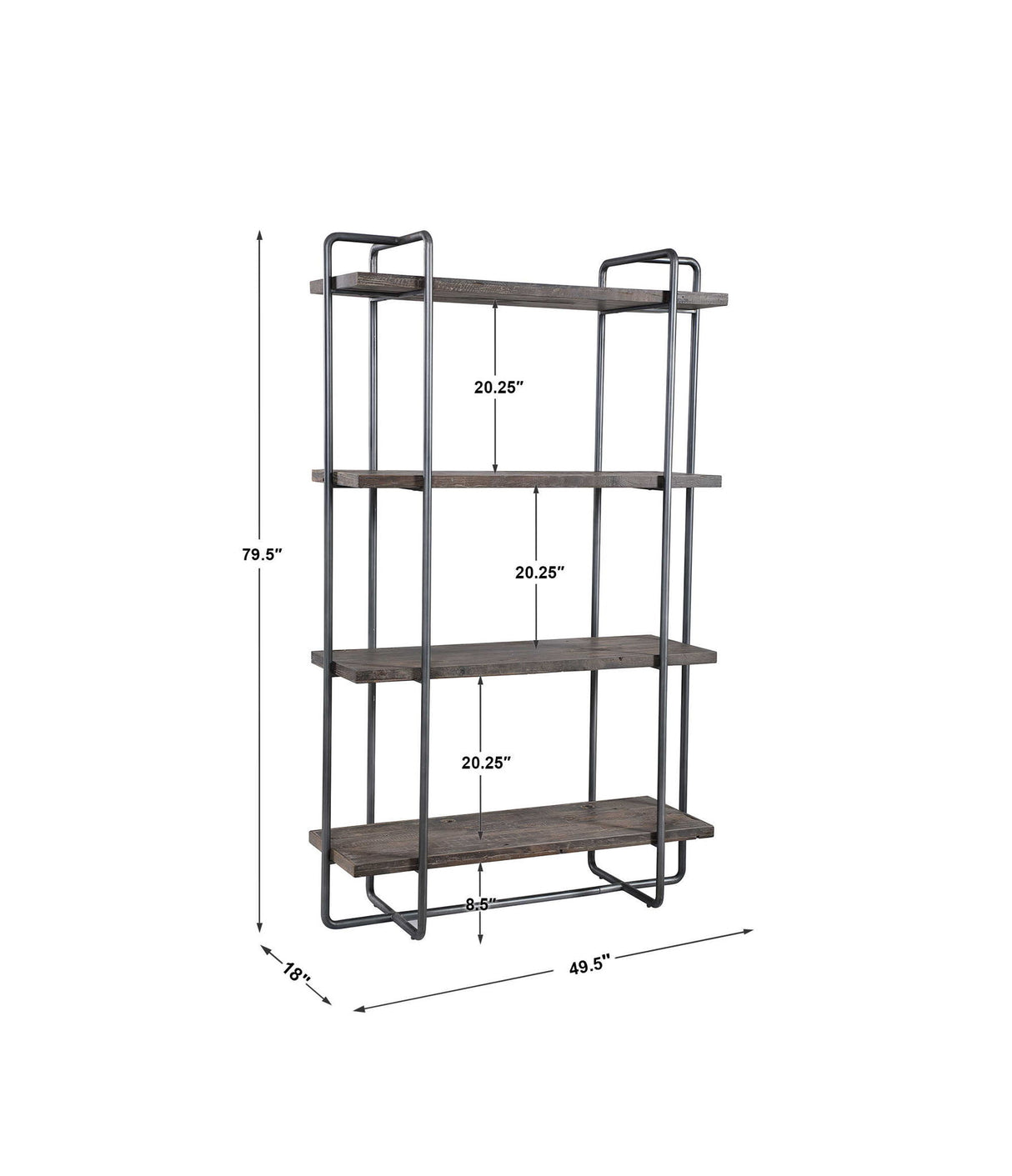 Stilo - Urban Industrial Etagere - Brown, Dark