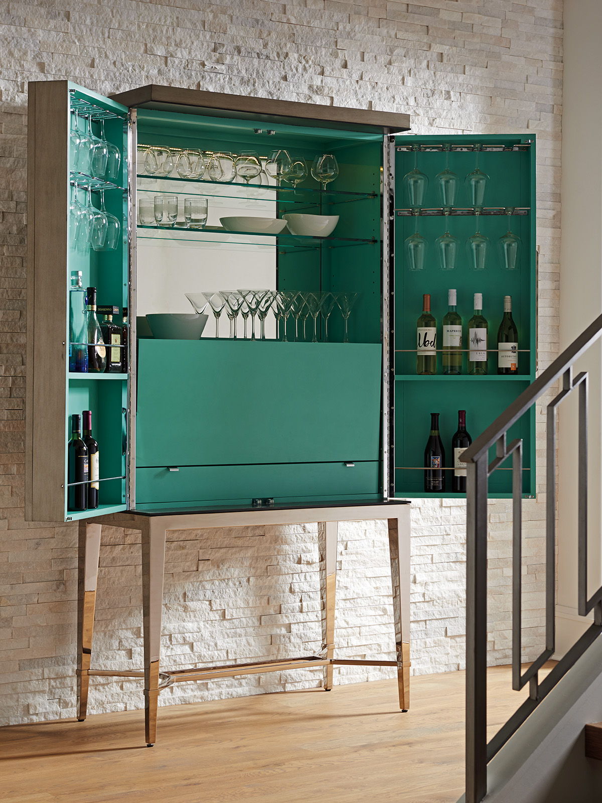 Ariana - Cheval Bar Cabinet - Dark Brown