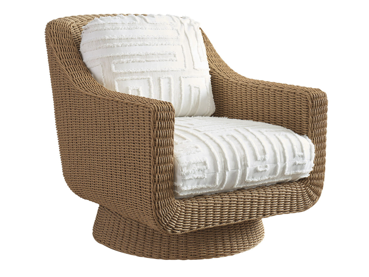 Isle Of Palms - Swivel Lounge Chair - Dark Brown / White
