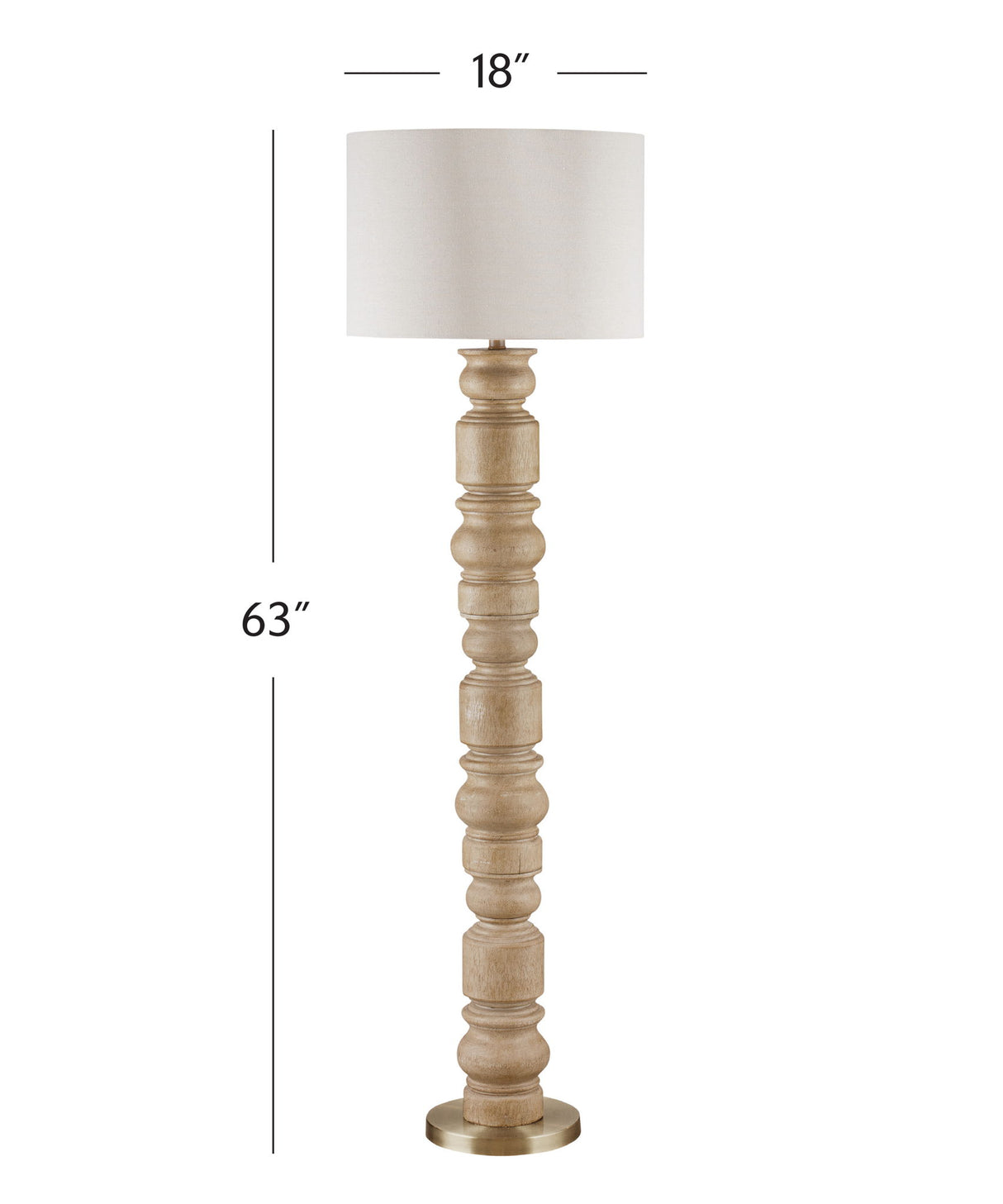Helford - Floor Lamp - Light Brown / White