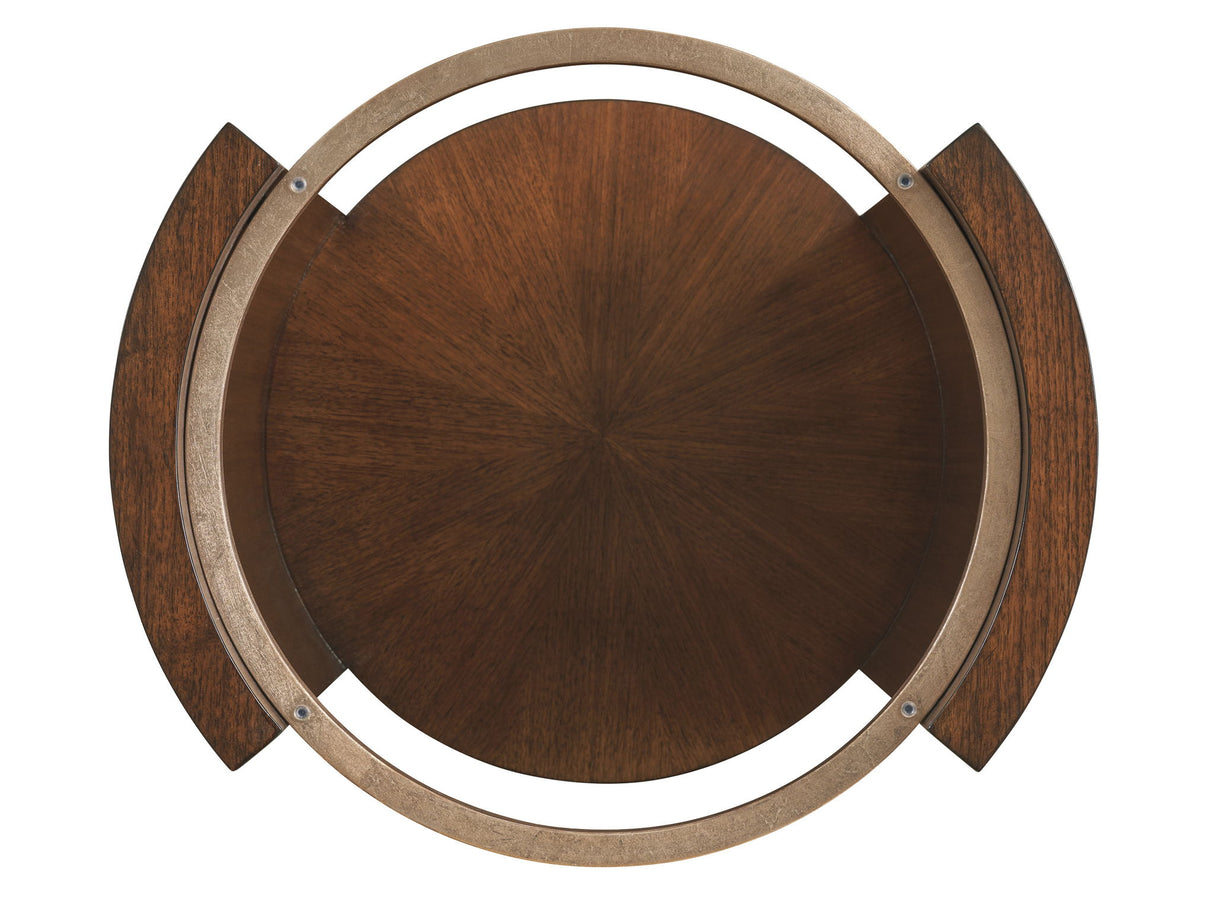 Rendezvous - Lennox Round Accent Table - Dark Brown / White