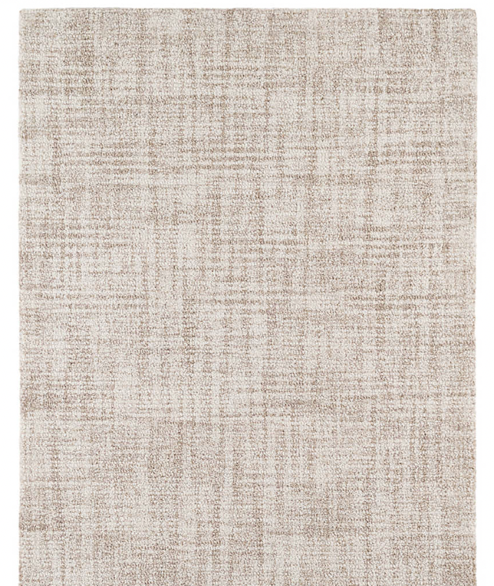 Crosshatch Ivory Hand Micro Hooked Wool Rug - Ralph Borchers - Custom