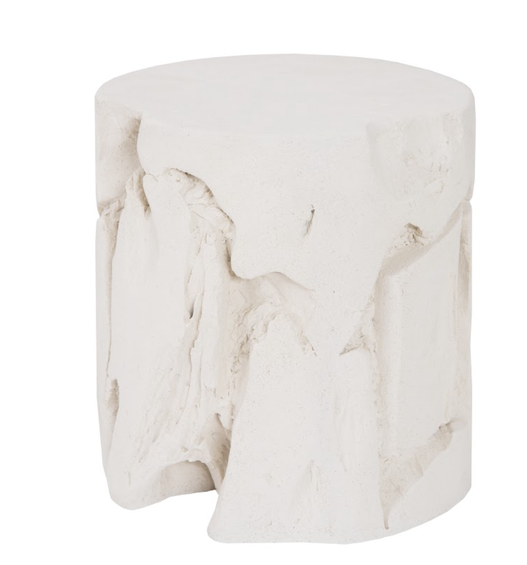 Slice Stool Round, White Stone