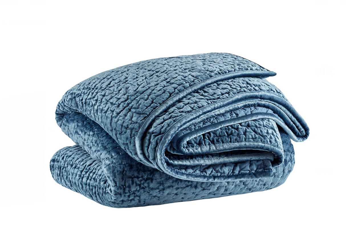 Parisienne Velvet Slate Quilt