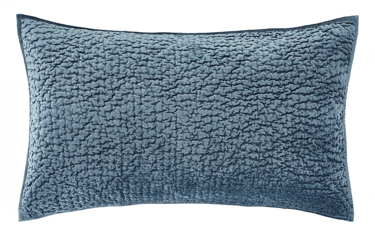 Parisienne Velvet Slate Quilted Sham