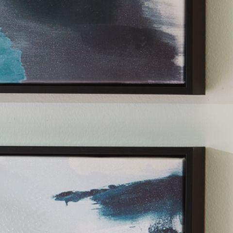 Caldish - Wall Art Set (Set of 2) - Blue / White / Pink