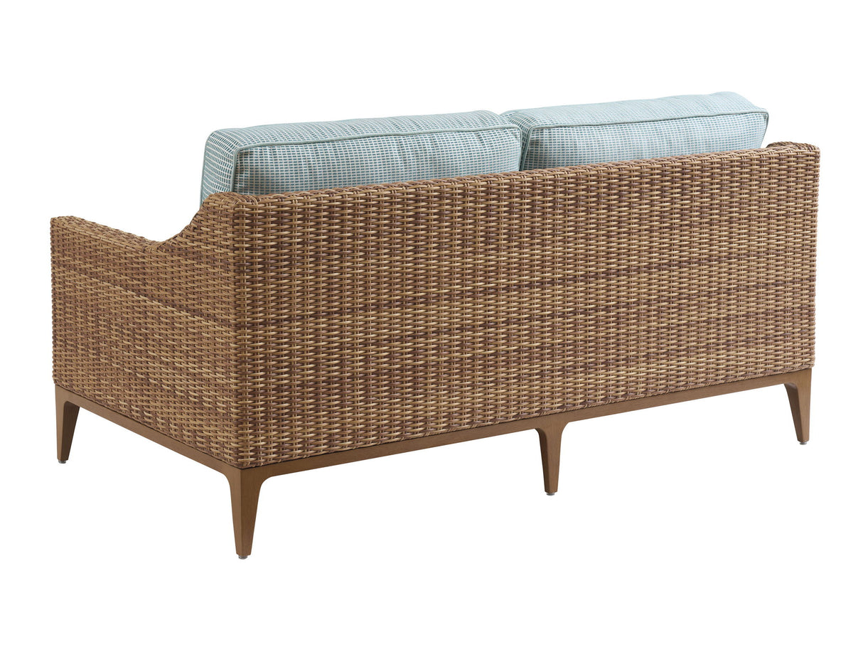 Palm Desert Poolside - Loveseat - Dark Brown / Light Blue