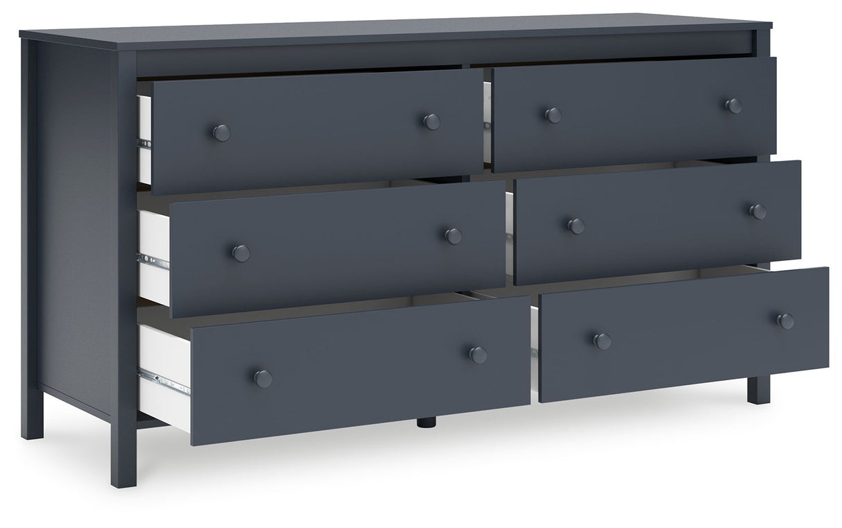 Simmenfort - Six Drawer Dresser - Navy Blue