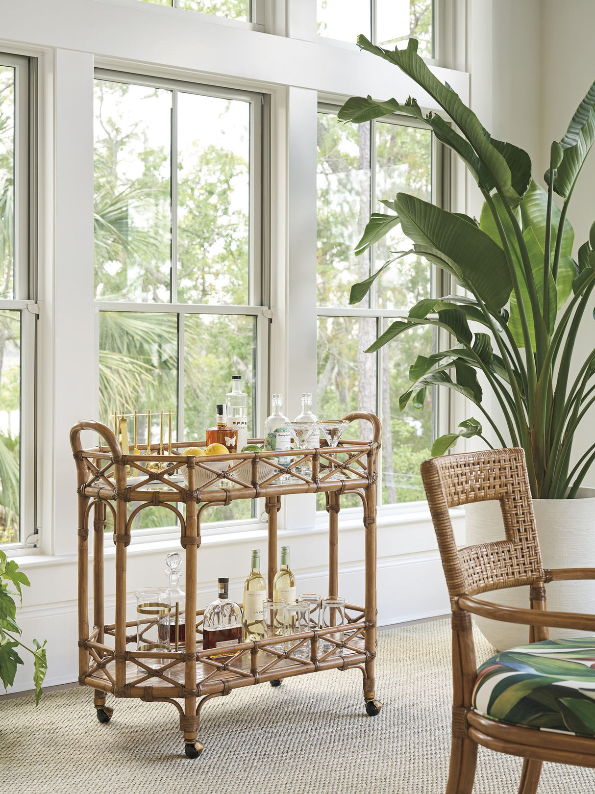 Key Biscayne - Nautilus Bar Cart - Light Brown