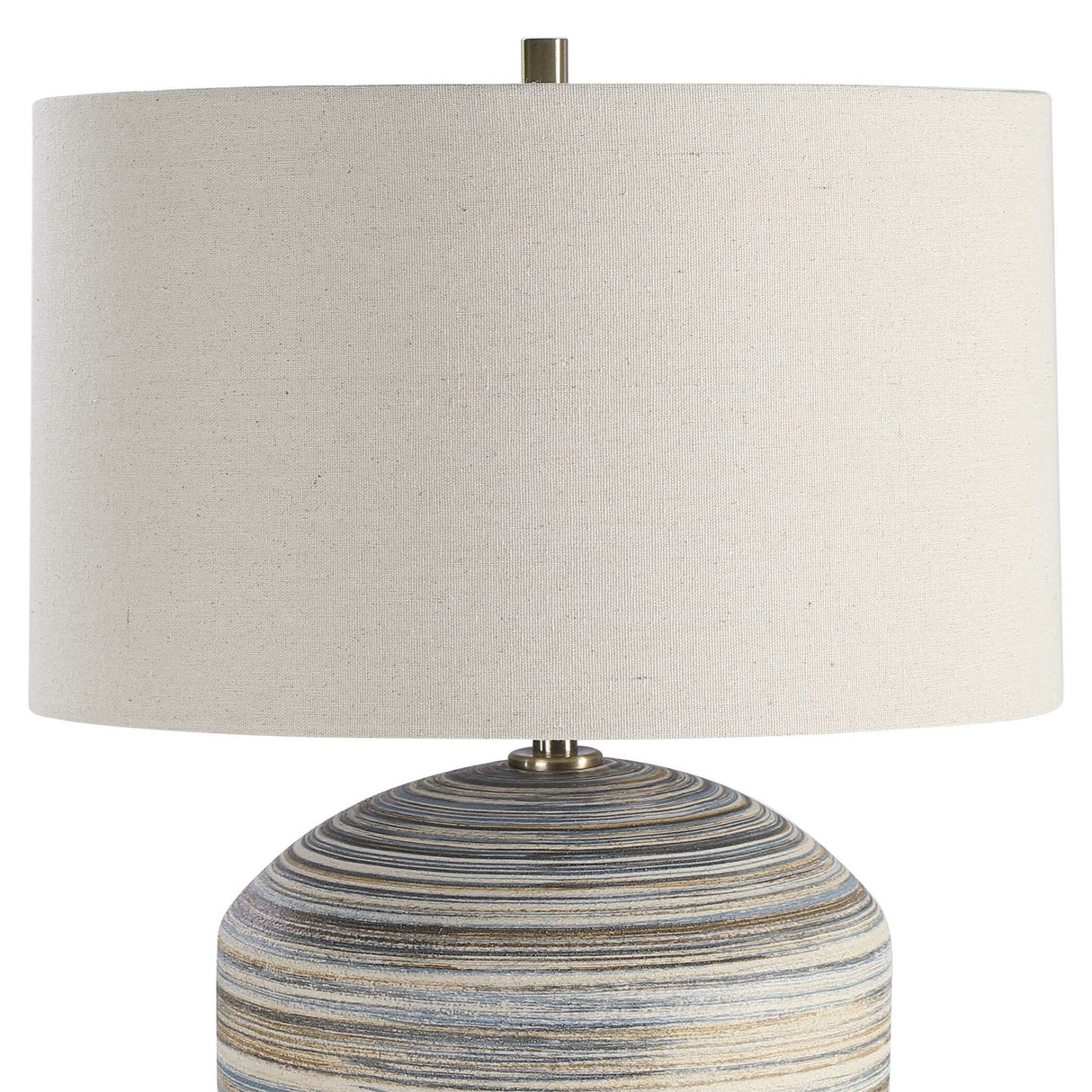 Prospect - Striped Accent Lamp - Light Brown