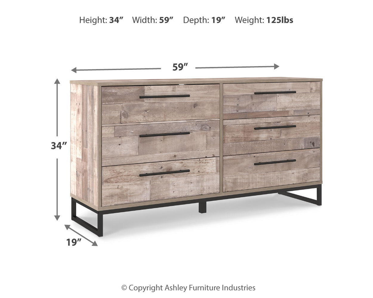Neilsville - Six Drawer Dresser - Vinyl-Wrapped - Whitewash