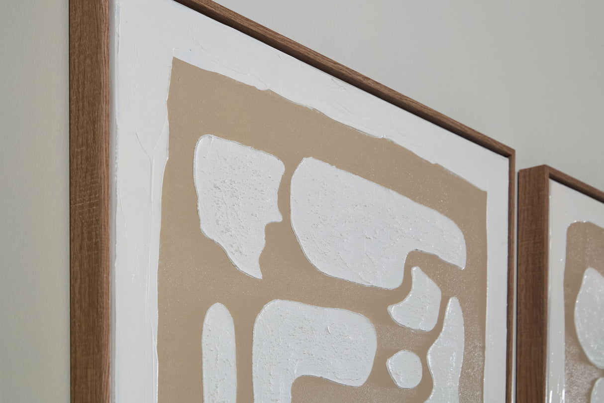 Waldett - Wall Art Set (Set of 2) - Beige / White