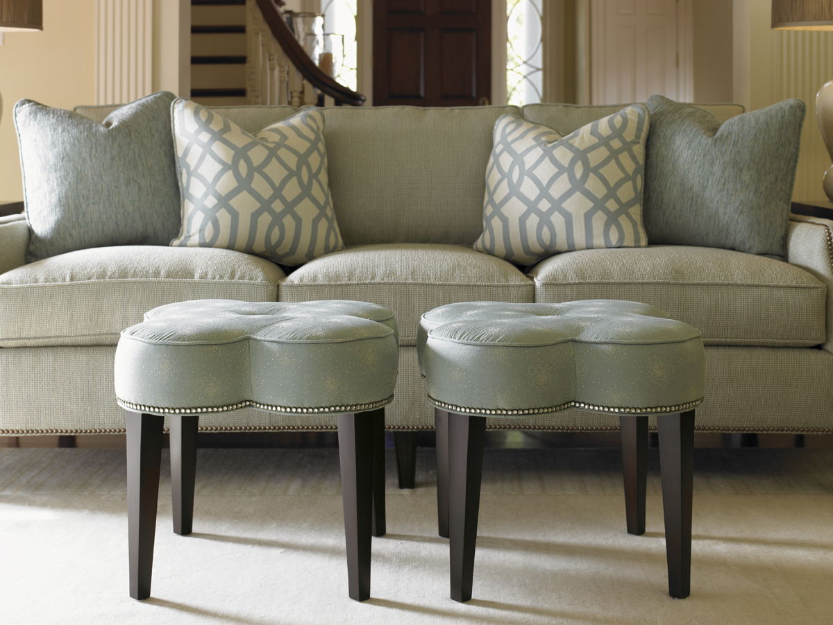 Lexington Upholstery - Pampelonne Ottoman - Beige / Dark Brown