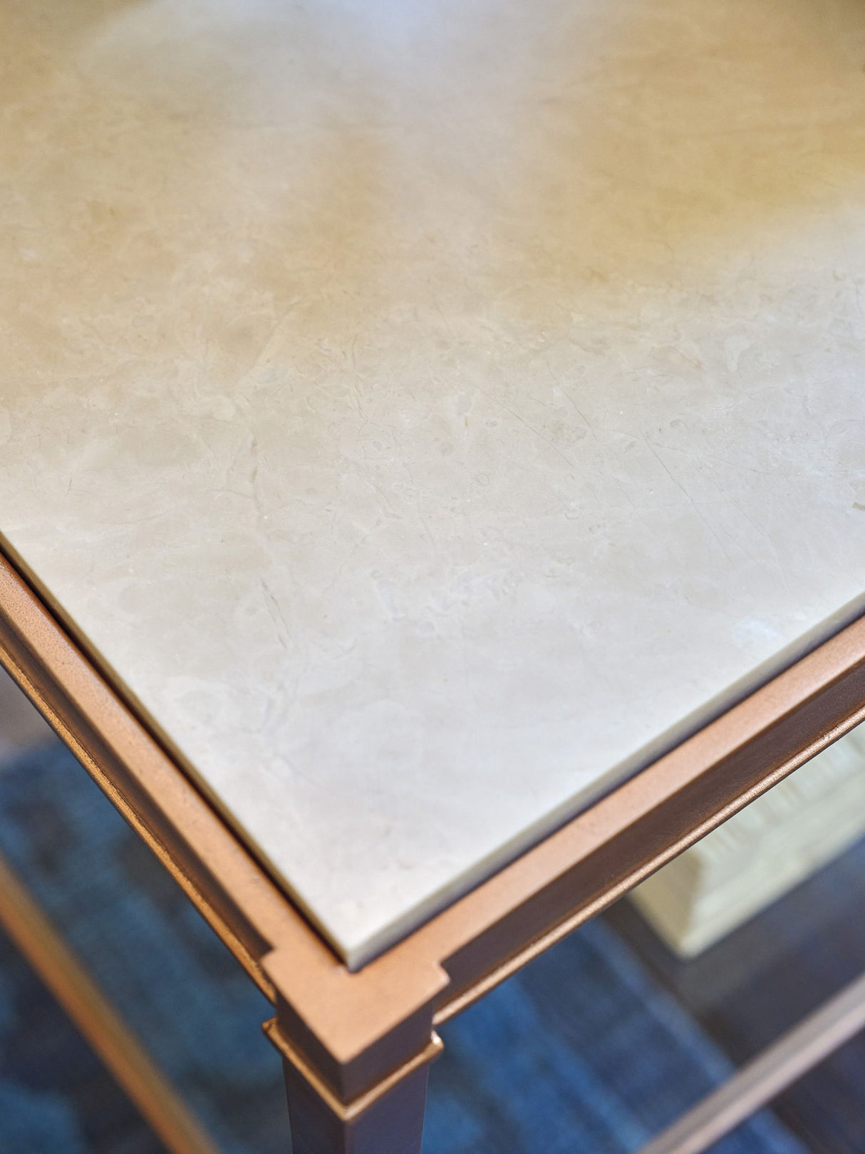 Rendezvous - Bulgari Rectangle End Table - Light Brown / Gray