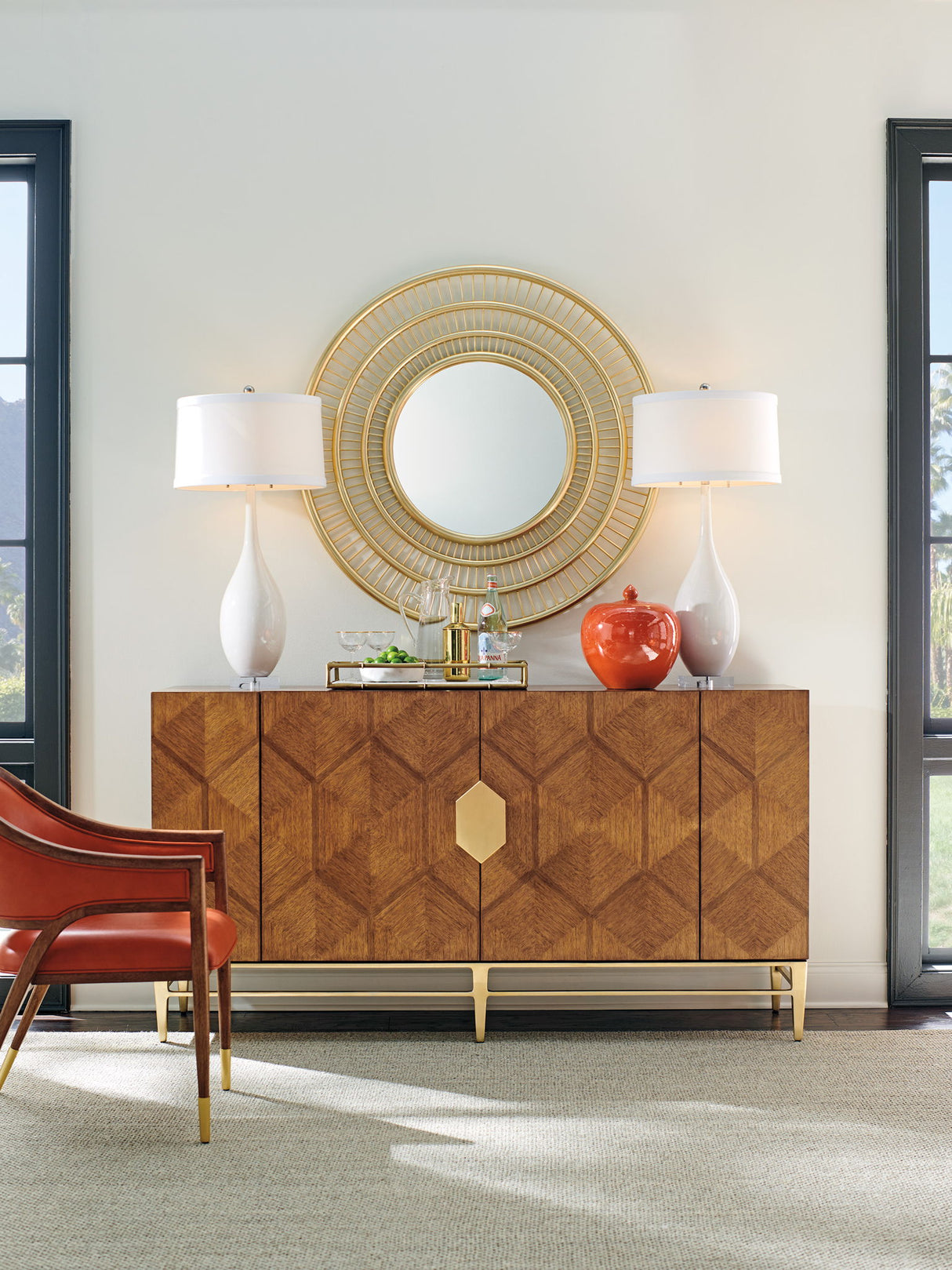 Palm Desert - Ambrose Round Mirror - Beige