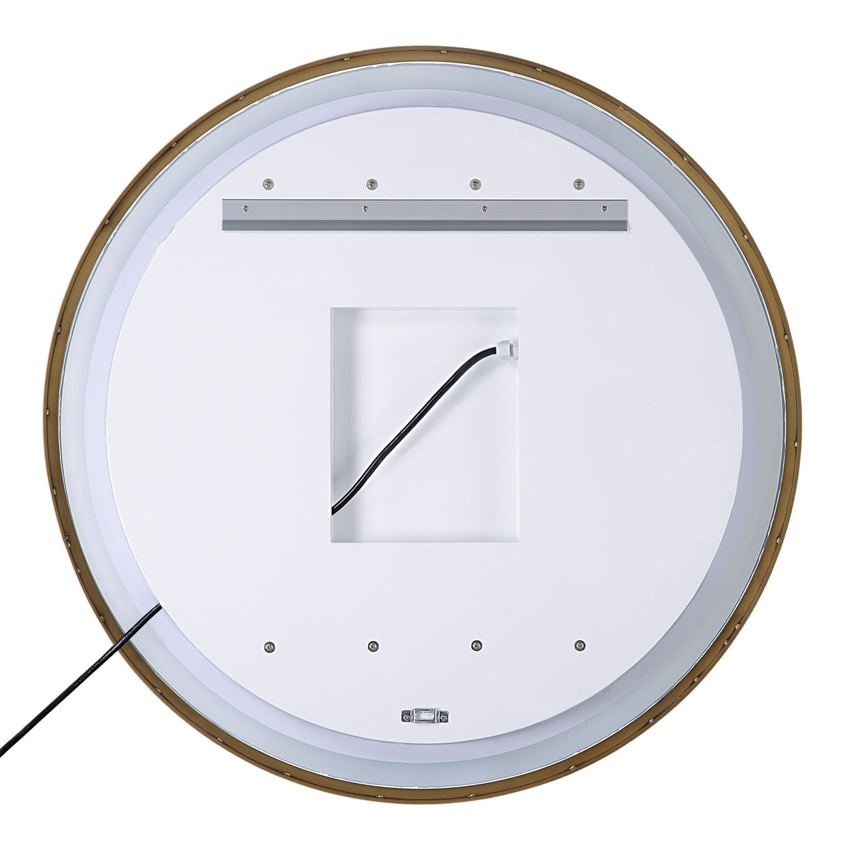 Crofton - Lighted Brass Round Mirror