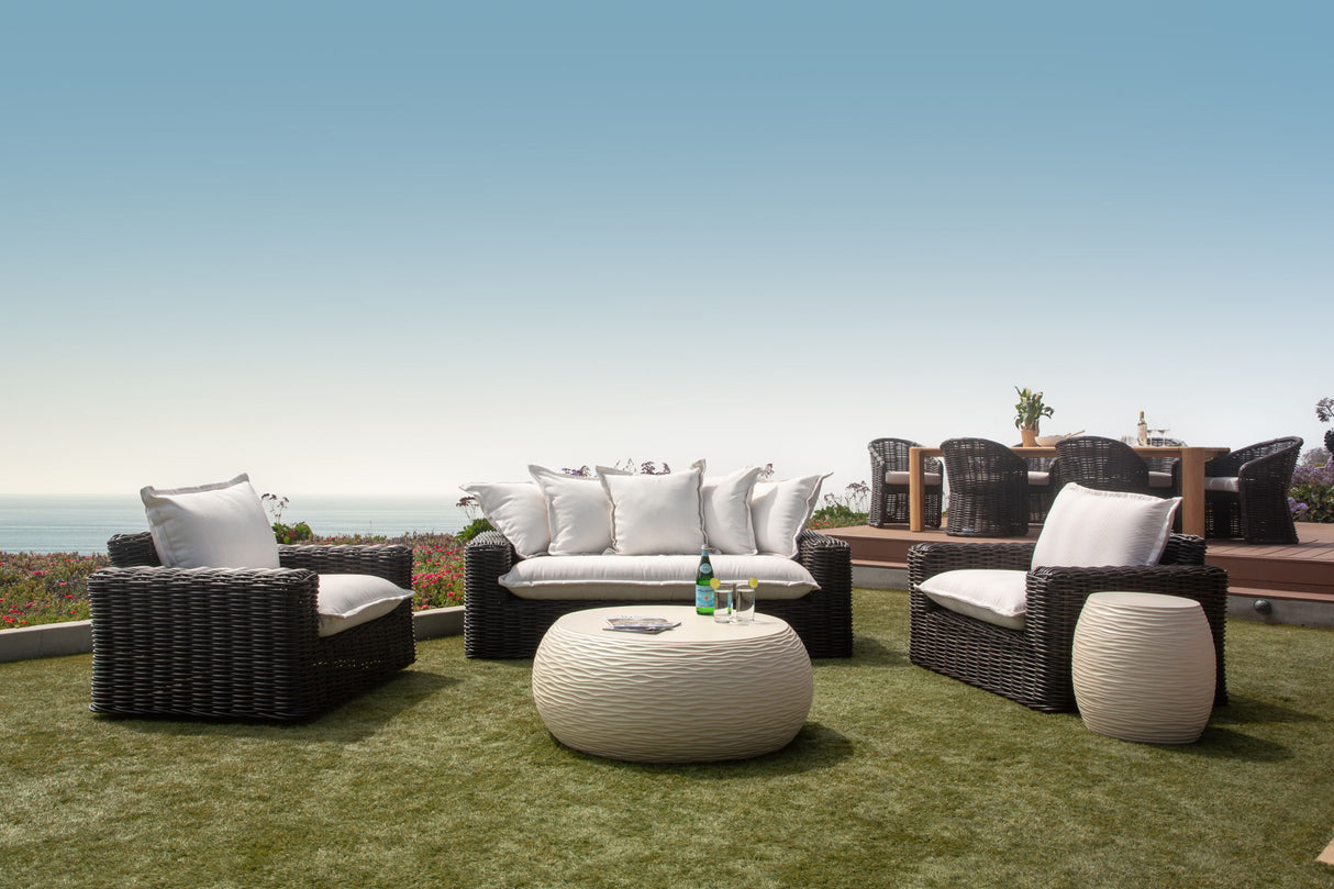 Cabo - Oversized Swivel Club Chair - Dark Gray / White