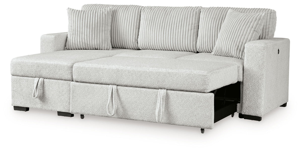 Wohlen - 2-Piece Sectional With Pop Up Sleeper And LAF Corner Chaise - Alloy