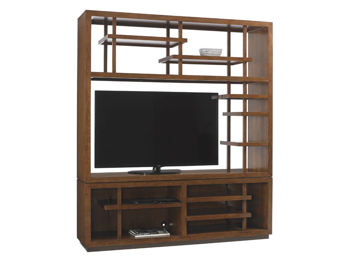 Island Fusion - Taipei Media Bookcase - Dark Brown