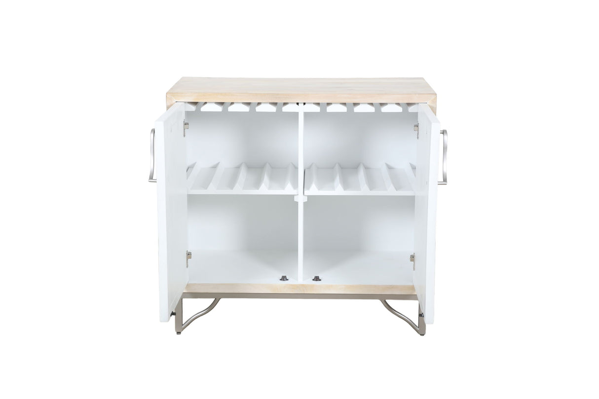 Leia - Bar Cabinet - White Mango / Ivory Bone / Gray