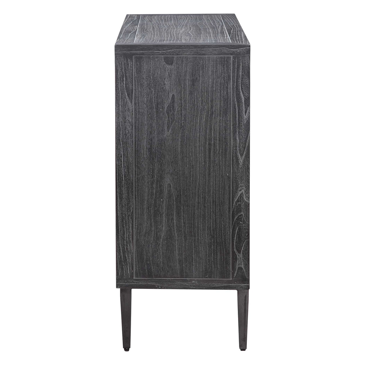 Laurentia - 2 Door Accent Cabinet - Black & Pearl Silver