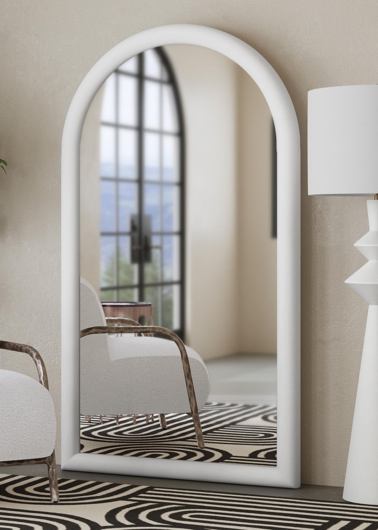 Vega - Floor Mirror - Matte White