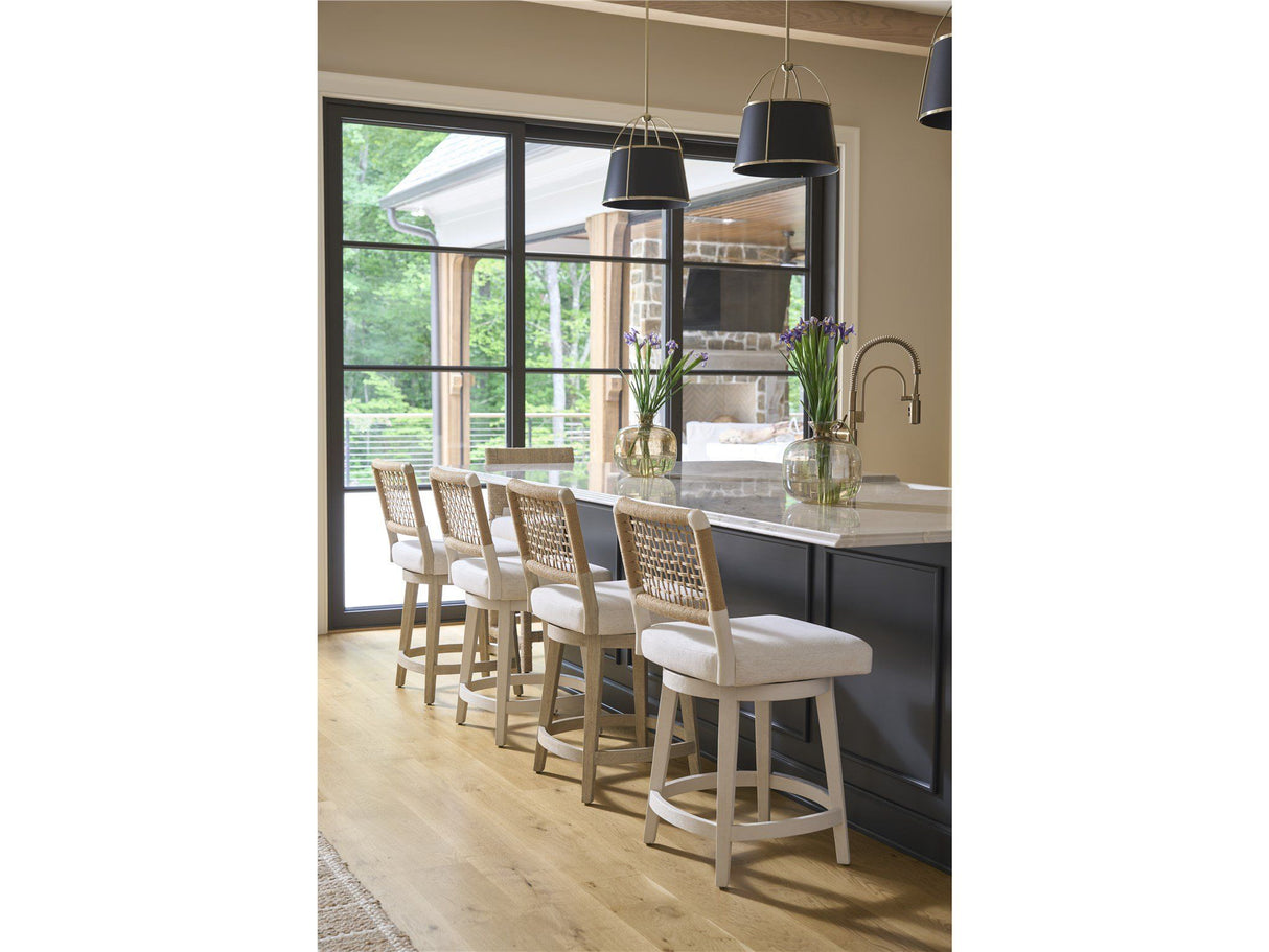 Oasis - Dockside Swivel Counter Stool - White / Beige