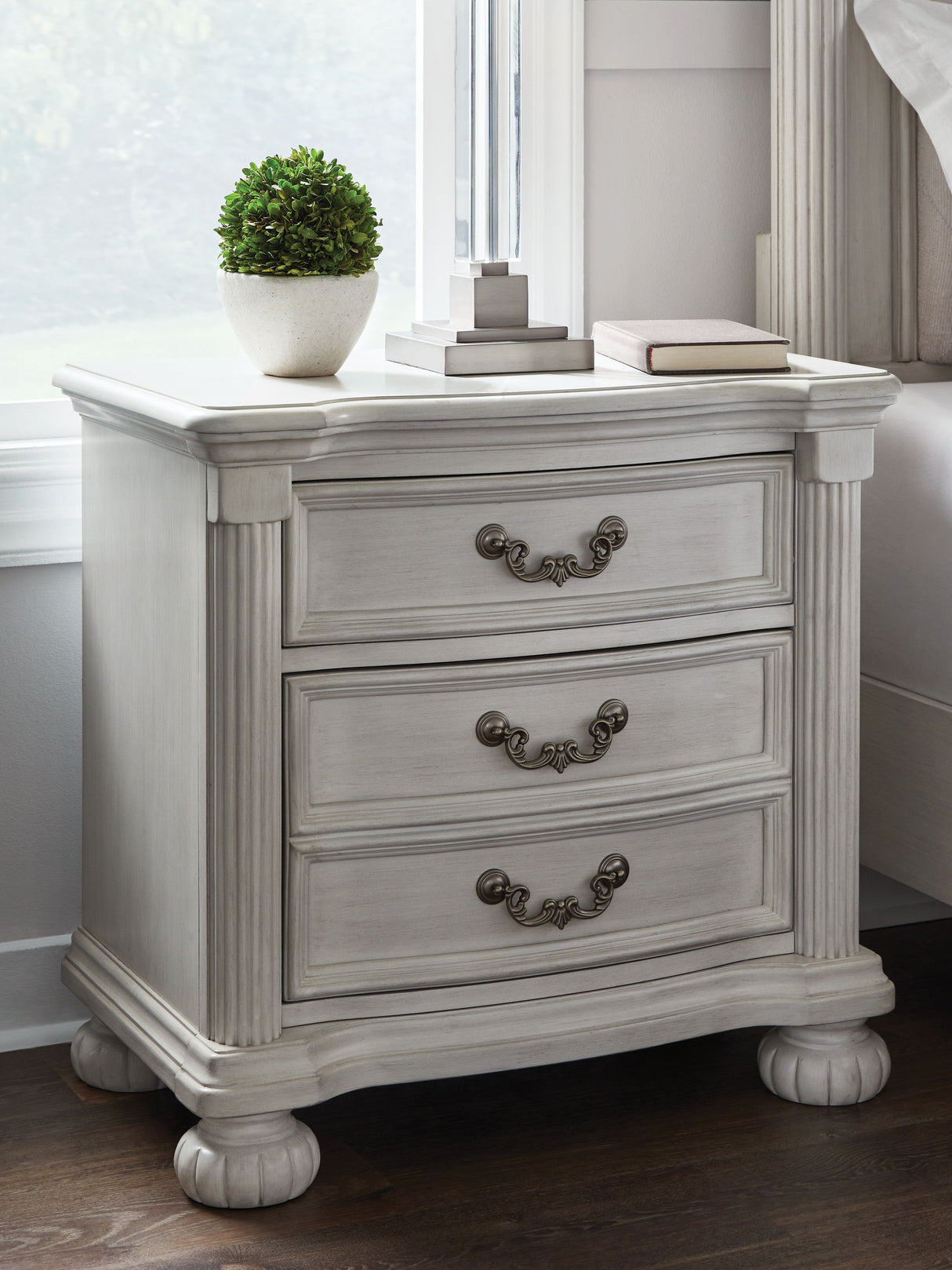 Montelaine - Three Drawer Night Stand - Antique White