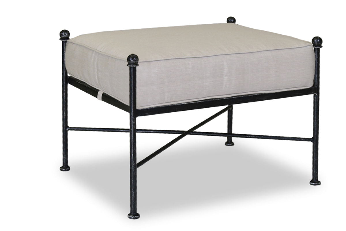 Provence - Ottoman, With Self Welt - Canvas Flax / Black